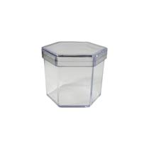 Caixinha Acrílica Sextavada Lembrancinha 5x4cm Transparente