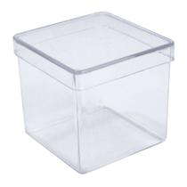 Caixinha Acrílico Transparente 6cm Resistente Festa Presentinho - 50 Unidades