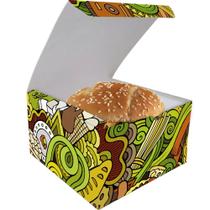 Caixinha Box Embalagem para Hamburger Gourmet 1000un Verde