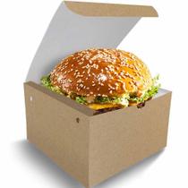 Caixinha Box Embalagem Para Hamburger Gourmet 200Un Kraft