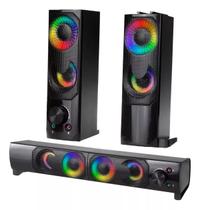 Caixinha Caixa Som Amplificada Soundbar Pc Gamer Led Usb Computador Notebook Tv Knup Kp-6041
