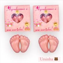 Caixinha com pezinho em sabonete perfumado com cheirinho infantil