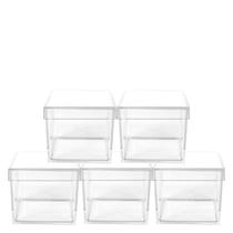 Caixinha de Acrílico Quadrada Transparente 5x5cm 5 Unidades
