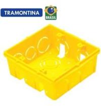 Caixinha De Luz De Embutir Alvenaria 4x4 Plástico Amarela - TRAMONTINA