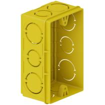 Caixinha De Luz Elétrica De Embutir Retangular PVC Amarela Para Instalações Elétricas 2”x4 Tigre
