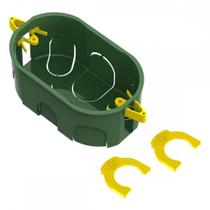 Caixinha De Luz Pvc Para Drywall Tigre Dryfix Verde 4X2 Caixinha De Luz Pvc Para Drywall Tigre Dryfix Verde 4X2