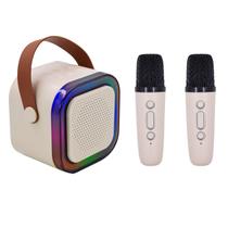 Caixinha de Som Bluetooth C/ 2 Microfones Sem fio Portátil Karaokê Música Led RGB Caixinha de Som Bluetooth C/ 2 Microfones Sem fio Portátil Karaokê Música Led RGB