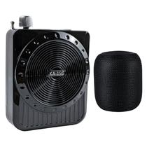 Caixinha De Som Bluetooth Radio Fm Portátil Recarregável Usb Sd Amplificador De Voz Megafone Com Microfone