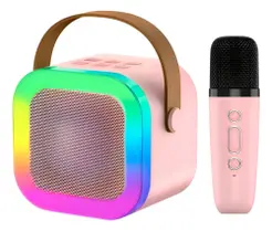 Caixinha De Som Com Microfone Bluetooth Infantil Karaoke Rosa Caixinha De Som Com Microfone Bluetooth Infantil Karaoke Rosa