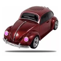 Caixinha De Som Fusca Bluetooth Led Miniatura De Carro Fuscão Vermelho