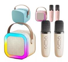 Caixinha De Som Karaokê 2 Microfones Bluetooth Portátil