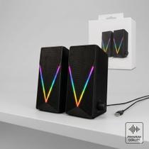 Caixinha de Som Para Computador E Notebook 30W Com Led RGB