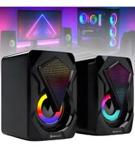 Caixinha De Som Para Pc Com Entrada P2 Usb Led Cor Preto Mar