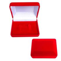 Caixinha formato Retangular para 2 Alianças Veludo
