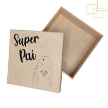Caixinha Lembrancinha em MDF Decorada Presente Bento Super Pai 15x15x5