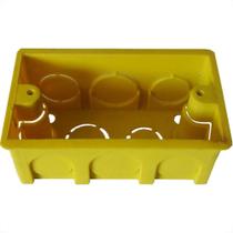 Caixinha Luz Plastica 4X2 Ivasa/Mondiale Amarela - Kit C/100 Caixinha Luz Plastica 4X2 Ivasa/Mondiale Amarela - Kit C/100