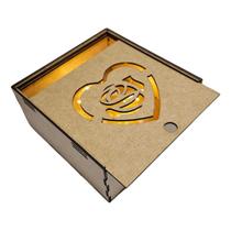 Caixinha Mdf Caixa Tampa Deslizante Led Presente Namorados