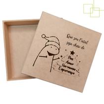 Caixinha MDF Decorada Presente Natal Paz Amor Harmonia 15x15x5