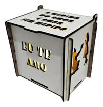 Caixinha Mdf Personalizada Tampa Led Presente Luminaria Namo