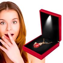 Caixinha Para Colar ou Anel Solitário Led Noivado Namoro