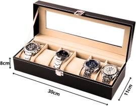 Caixinha Para Guardar 6 Relógios Organizador Estojo Luxo Top Caixinha Para Guardar 6 Relógios Organizador Estojo Luxo Top
