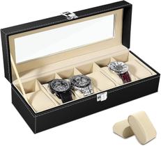 Caixinha Para Guardar 6 Relógios Organizador Estojo Luxo Top