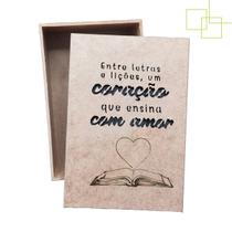Caixinha Retangular em MDF Decorada Presente Professores 15x10x5