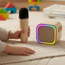 Caixinha Som K12 Bluetooth Infantil Microfone S/fio Karaoke Sortida 127/220v