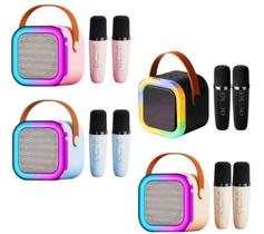 Caixinha Som Karaoke 2 Microfone Bluetooth Infantil Portátil