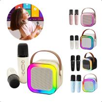 Caixinha Som Karaokê 2 Microfones Bluetooth Infantil Adulto