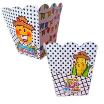 Caixinhas De Pipoca Festa Junina Branca Kit 30 Unidades