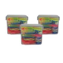 Caixinhas Transparentes 4cm Com Clips De Plástico Sortidos Para Escritório