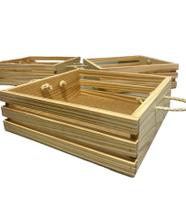 Caixote bandeja cesta de pinus fundo MDF 27x27x8