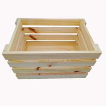 Caixote Caixa Decorativa Organizadora Madeira Pinus 40x27x23 Caixote Caixa Decorativa Organizadora Madeira Pinus 40x27x23