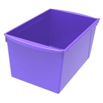 Caixote de livros Storex, plástico interligado extra grande, roxo