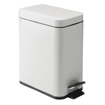 Caixote de lixo de pedal MDesign com tampa e balde de plástico 5L
