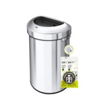 Caixote de lixo EKO Urban 80L de aço inoxidável semi-redondo 21Gal