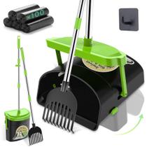 Caixote giratório e ancinho Dog Pooper Scooper UPSKY com 100 sacos de lixo
