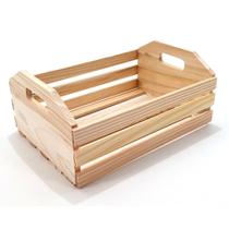 Caixote M em Madeira Pinus Organização Decorativa para Casa, Festa ou Artesanato