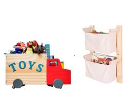 Caixote Organizador De Brinquedos Truck + Organizador Pocket - Curumim Kidsroom