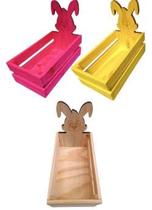 Caixote Retangular de Pinus - Madeira, Cores Sortidas