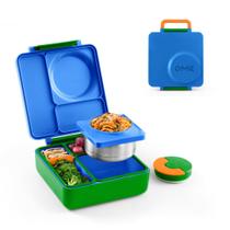 Caja Bento OmieBox para Niños con Tarro de Comida Aislado 3 Compartimentos Azul Caja Bento OmieBox para Niños con Tarro de Comida Aislado 3 Compartimentos Azul
