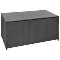 Caja de almacenamiento para jardín Casafoyer en rattan sintético negro 120x50x60 cm
