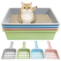 Caja de Arena para Gatos Kathson Abierta Mediana con Pala 4PCS Caja de Arena para Gatos Kathson Abierta Mediana con Pala 4PCS