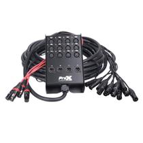 Caja de escenario Snake ProX XC-SB124XLR50 50 pies 12 XLR-Hembra a 4 XLR-Macho Caja de escenario Snake ProX XC-SB124XLR50 50 pies 12 XLR-Hembra a 4 XLR-Macho