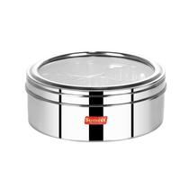 Caja de especias Sumeet redonda de acero inoxidable con 7 recipientes de 1.5 L Caja de especias Sumeet redonda de acero inoxidable con 7 recipientes de 1.5 L