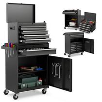 Caja de Herramientas Goplus con 5 Cajones y Ruedas, con Caja Superior Desmontable Caja de Herramientas Goplus con 5 Cajones y Ruedas, con Caja Superior Desmontable
