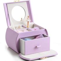 Caja de Joyas Musical Vlando con Bailarina y Cajón Morada