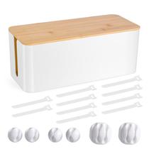 Caja organizadora de cables estilo madera TuweChen 32x13x12 cm blanca Caja organizadora de cables estilo madera TuweChen 32x13x12 cm blanca