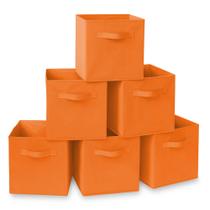 Cajas de Almacenamiento Casafield Plegables de Tela Cubo Naranja x6